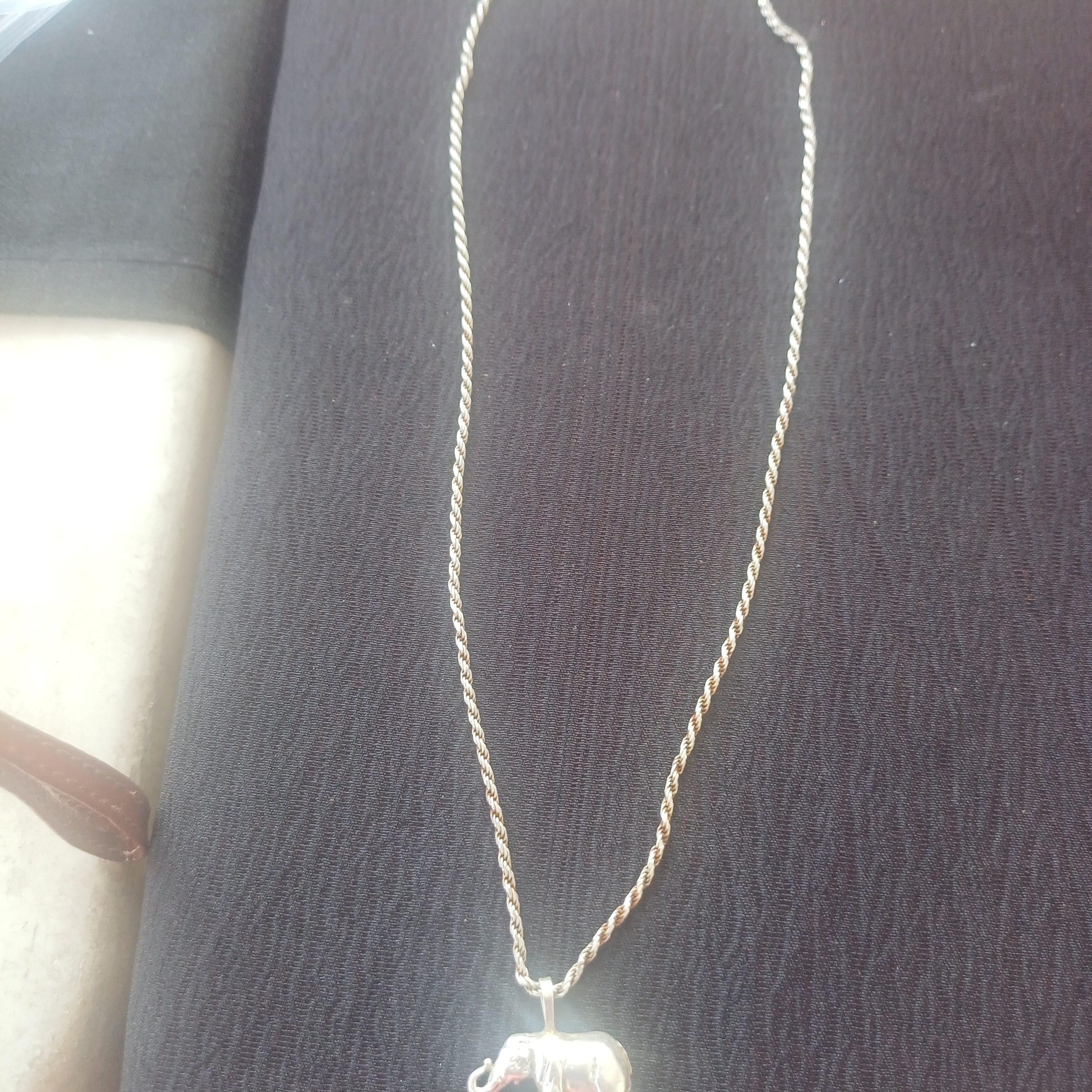 Vintage America Silver Elephant Pendant Necklace 180$